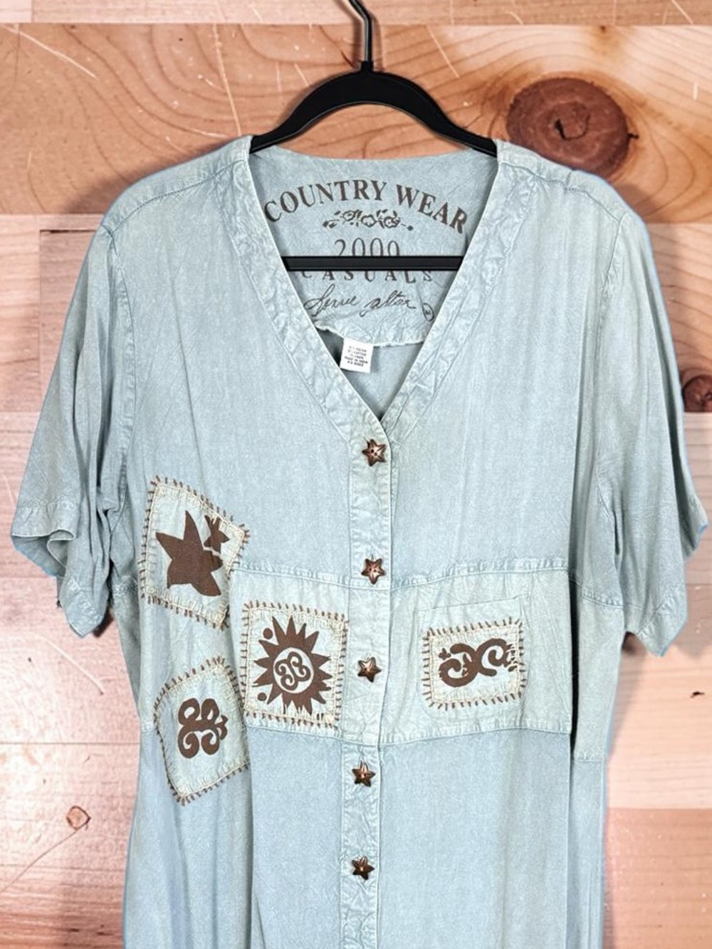 Vintage 90s Country Wear Casuals Patchwork Maxi Dress - Picture 4 of 11